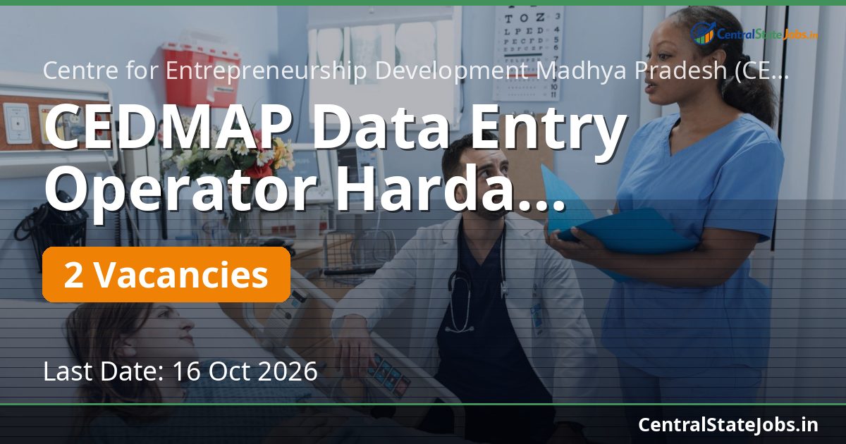CEDMAP Data Entry Operator Harda Recruitment 2026