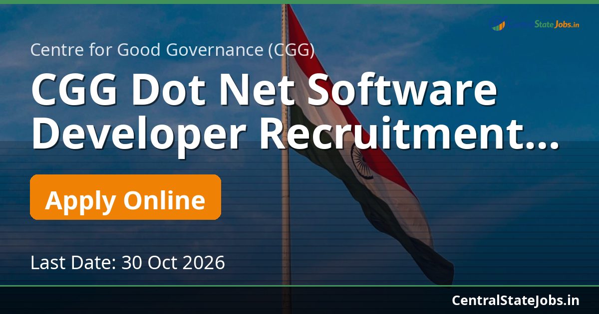 CGG Dot Net Software Developer Recruitment October 2026