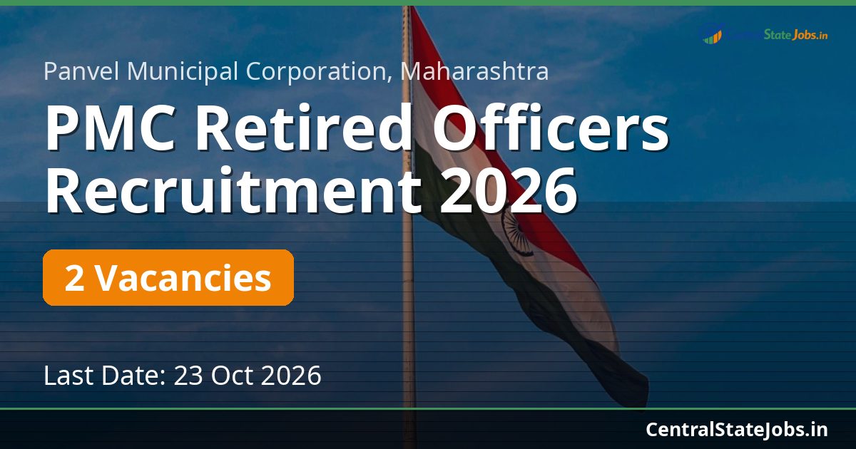 PMC Retired Officers Recruitment 2026