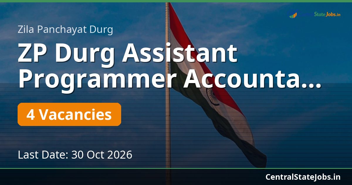 ZP Durg Assistant Programmer Accountant Recruitment 2026