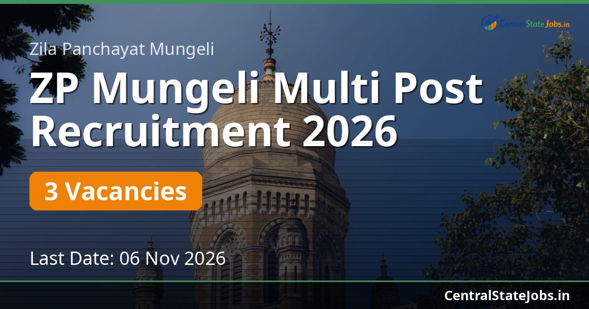 ZP Mungeli Multi Post Recruitment 2026