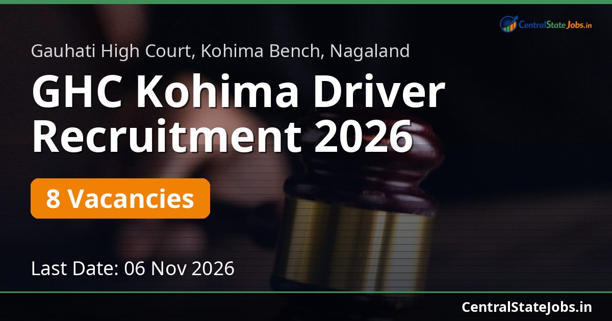 GHC Kohima Driver Recruitment 2026
