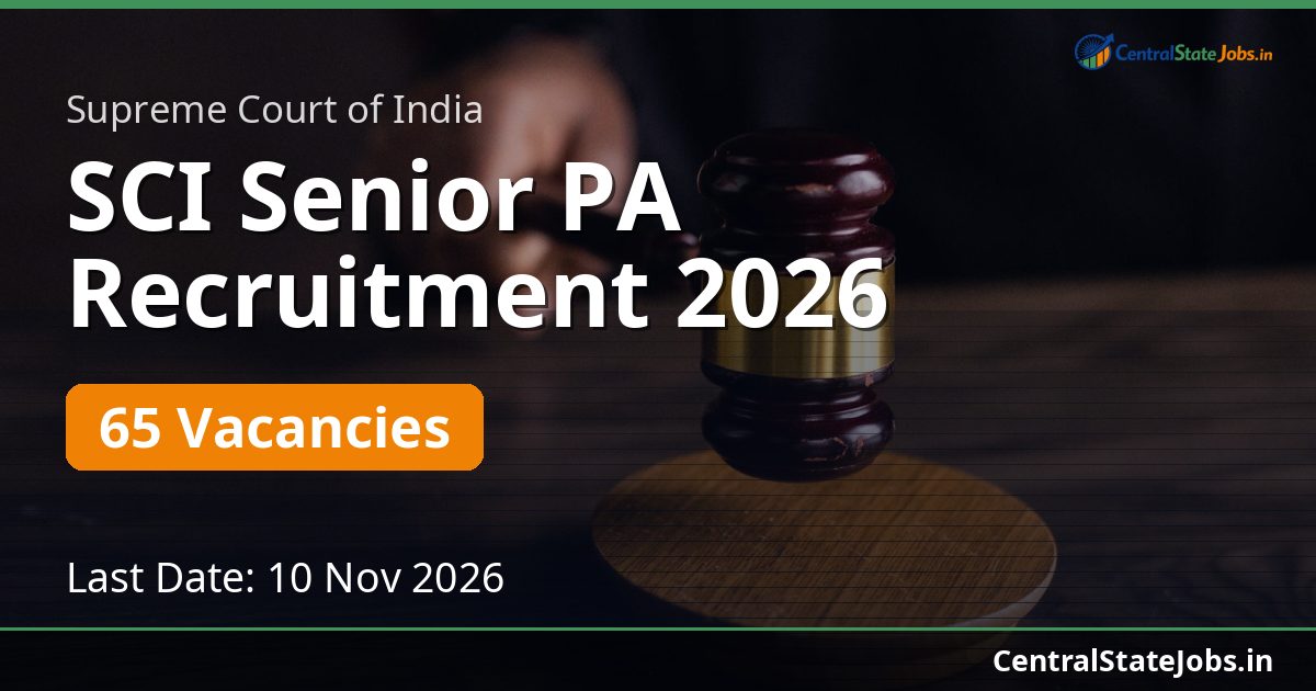 SCI Senior PA Recruitment 2026 — 65 Vacancies