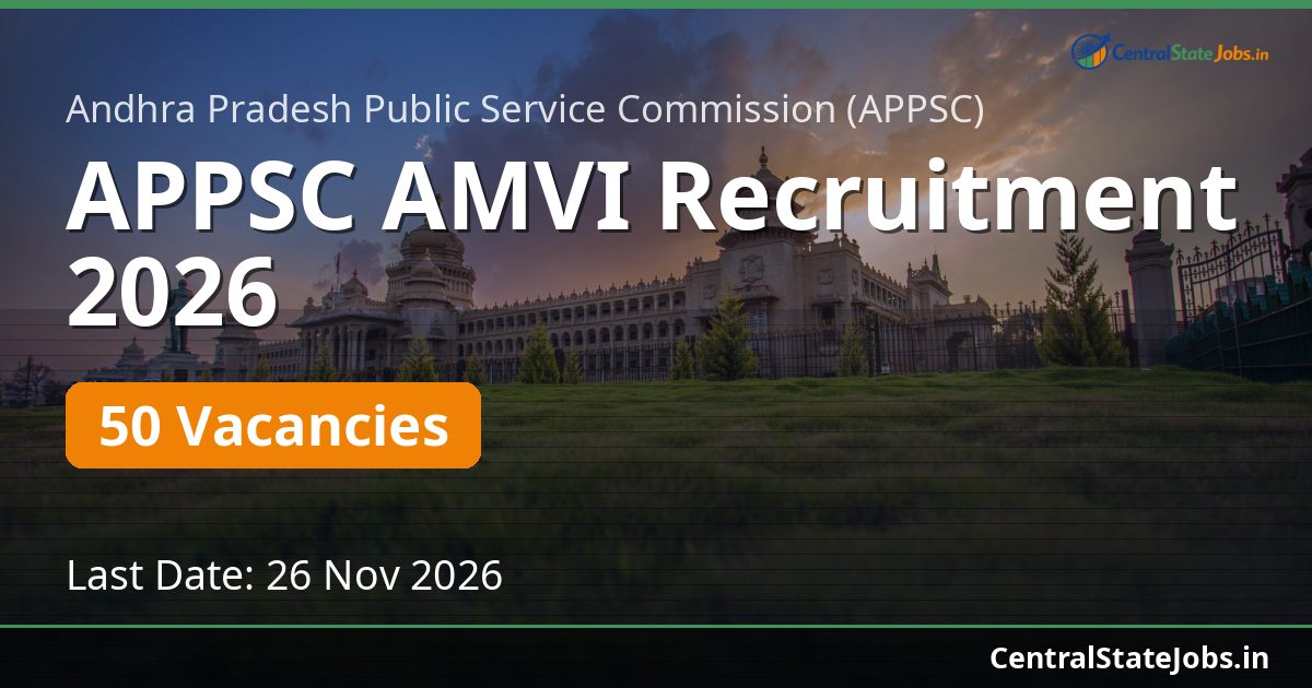 APPSC AMVI Recruitment 2026 — 50 Vacancies