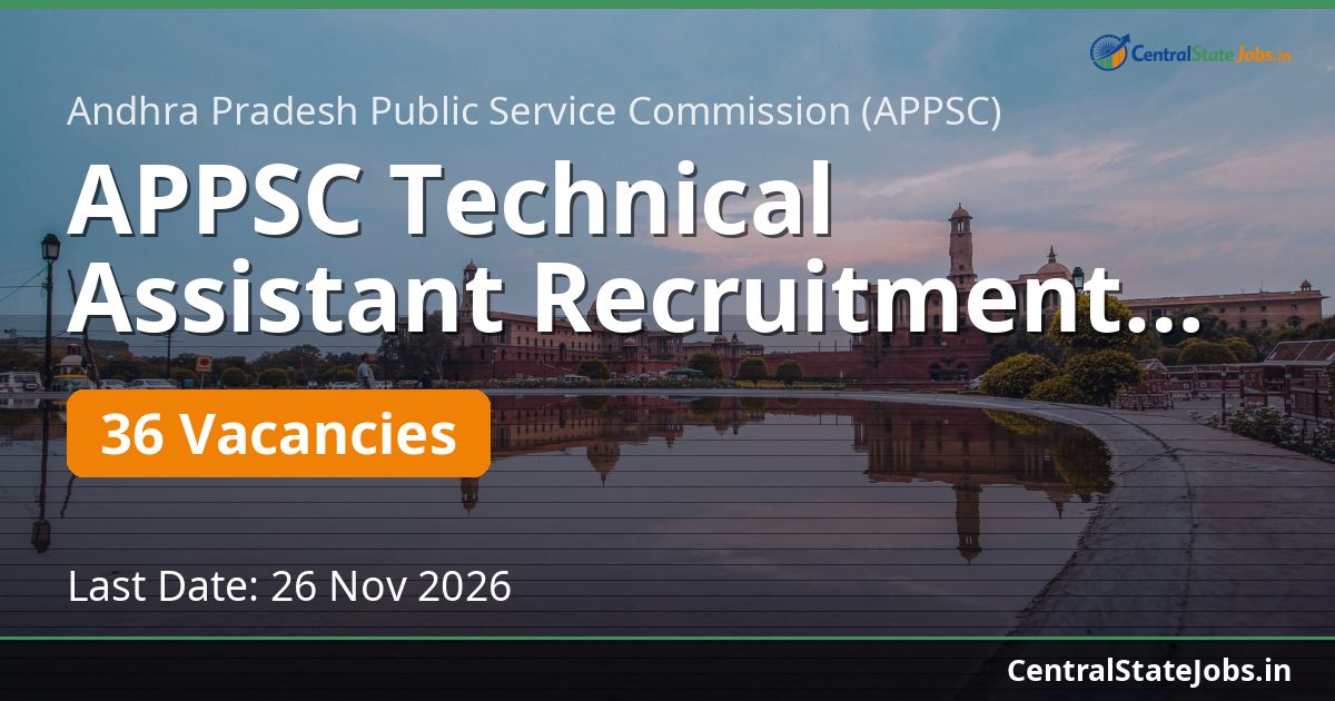 APPSC Technical Assistant Recruitment 2026 — 36 Vacancies