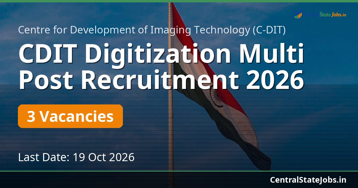 CDIT Digitization Multi Post Recruitment 2026