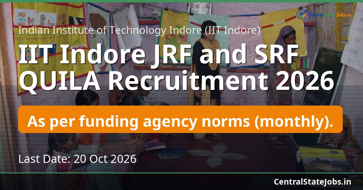 IIT Indore JRF and SRF QUILA Recruitment 2026