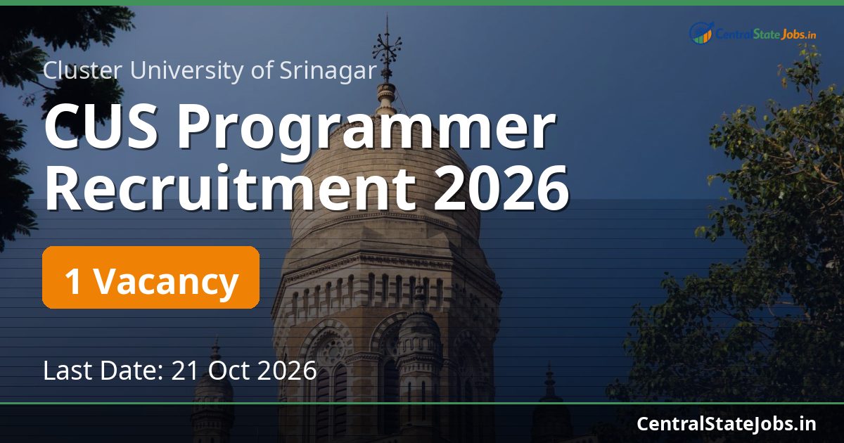 CUS Programmer Recruitment 2026