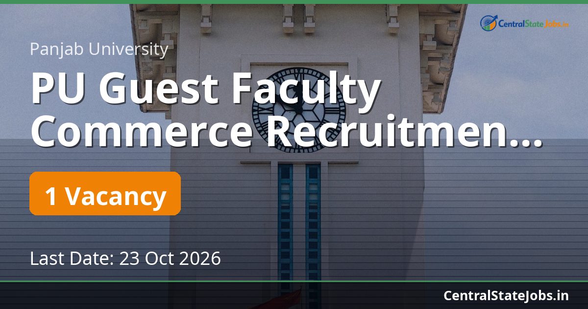 PU Guest Faculty Commerce Recruitment 2026