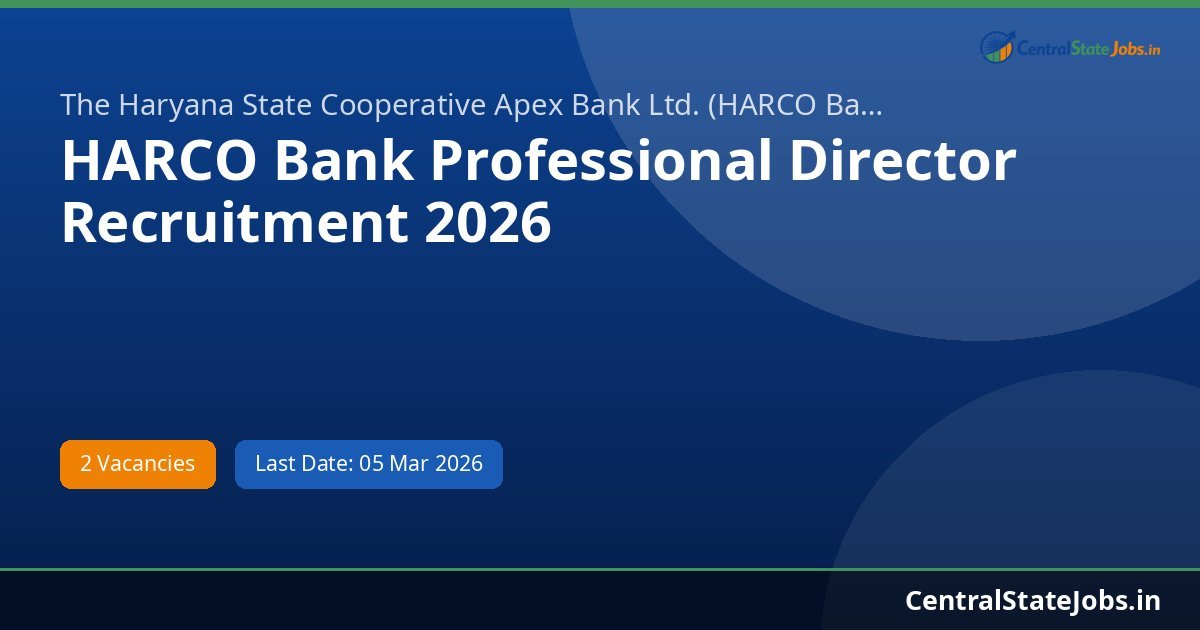 HARCO Bank Professional Director Recruitment 2026