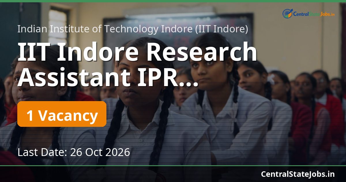 IIT Indore Research Assistant IPR Recruitment 2026