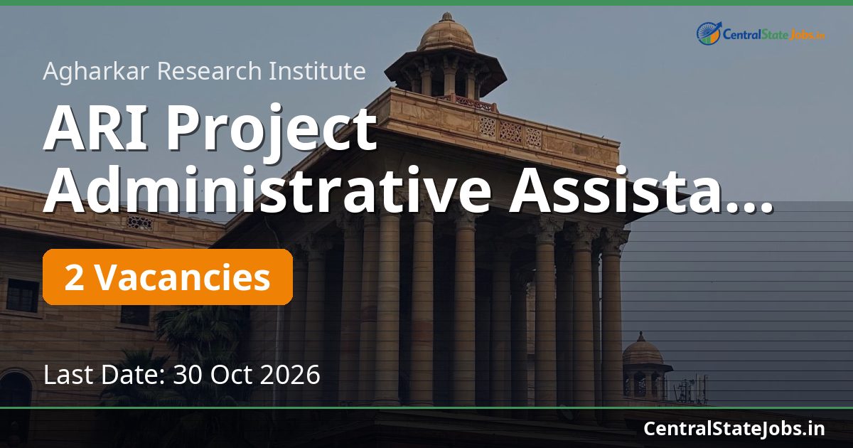 ARI Project Administrative Assistant Recruitment 2026