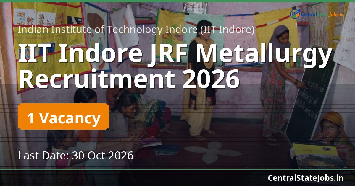 IIT Indore JRF Metallurgy Recruitment 2026