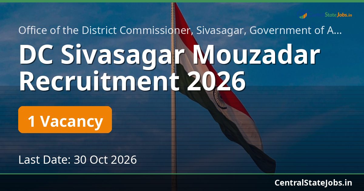 DC Sivasagar Mouzadar Recruitment 2026