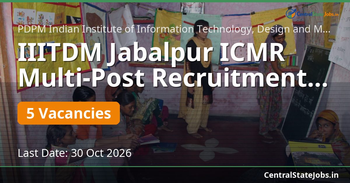 IIITDM Jabalpur ICMR Multi-Post Recruitment 2026