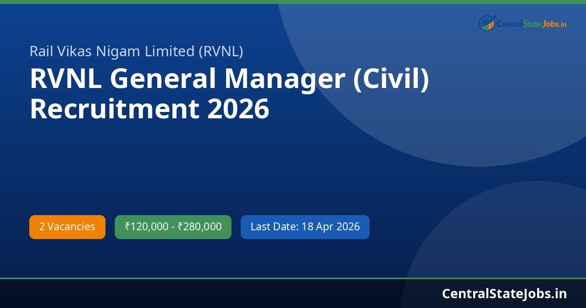 RVNL General Manager (Civil) Recruitment 2026