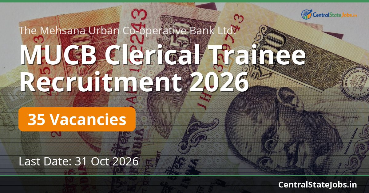 MUCB Clerical Trainee Recruitment 2026 — 35 Vacancies