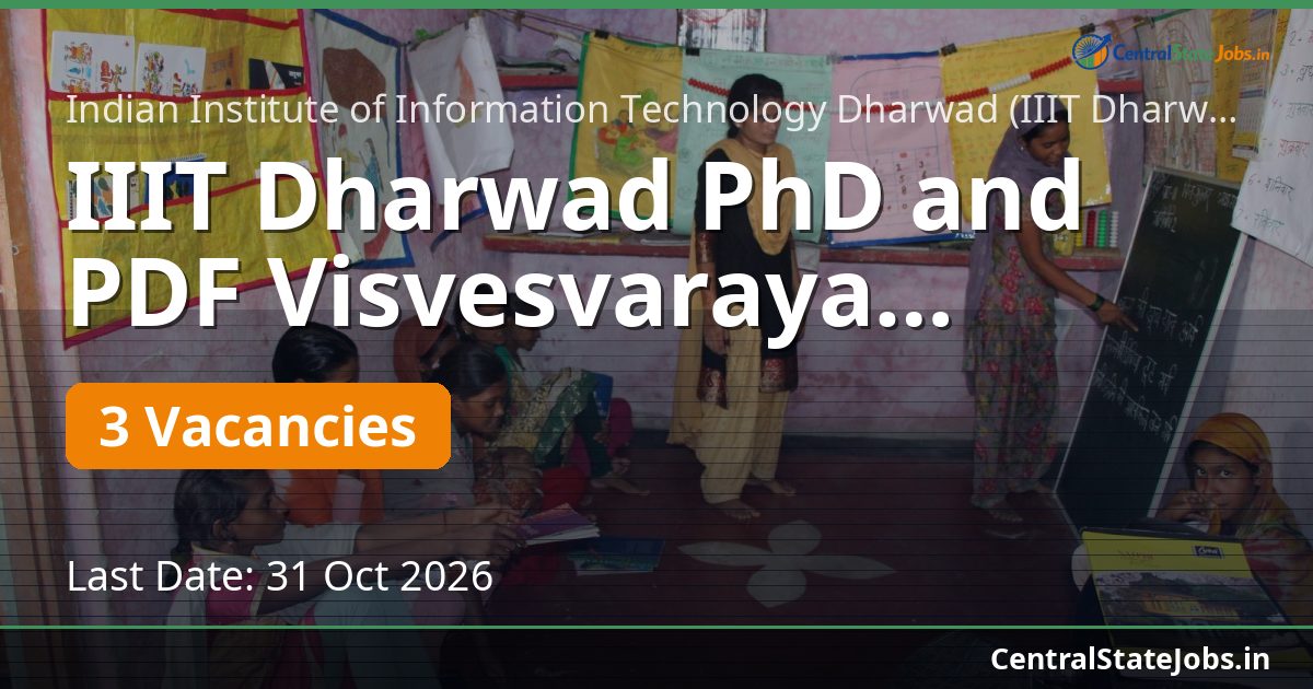 IIIT Dharwad PhD and PDF Visvesvaraya Recruitment 2026