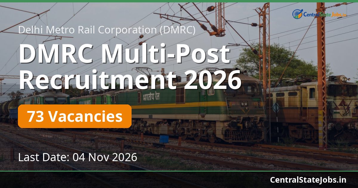 DMRC Multi-Post Recruitment 2026 — 73 Vacancies
