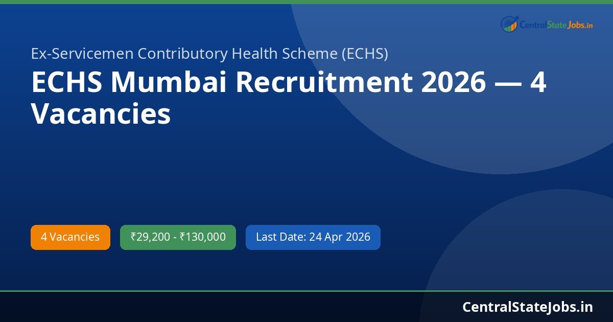 ECHS Mumbai Recruitment 2026 — 4 Vacancies