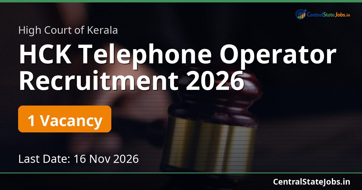 HCK Telephone Operator Recruitment 2026