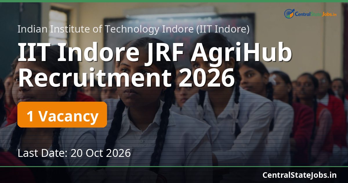 IIT Indore JRF AgriHub Recruitment 2026