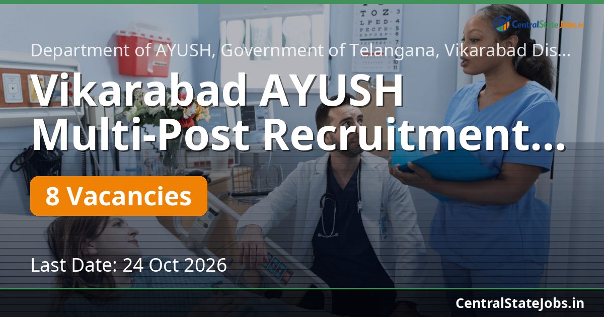 Vikarabad AYUSH Multi-Post Recruitment 2026