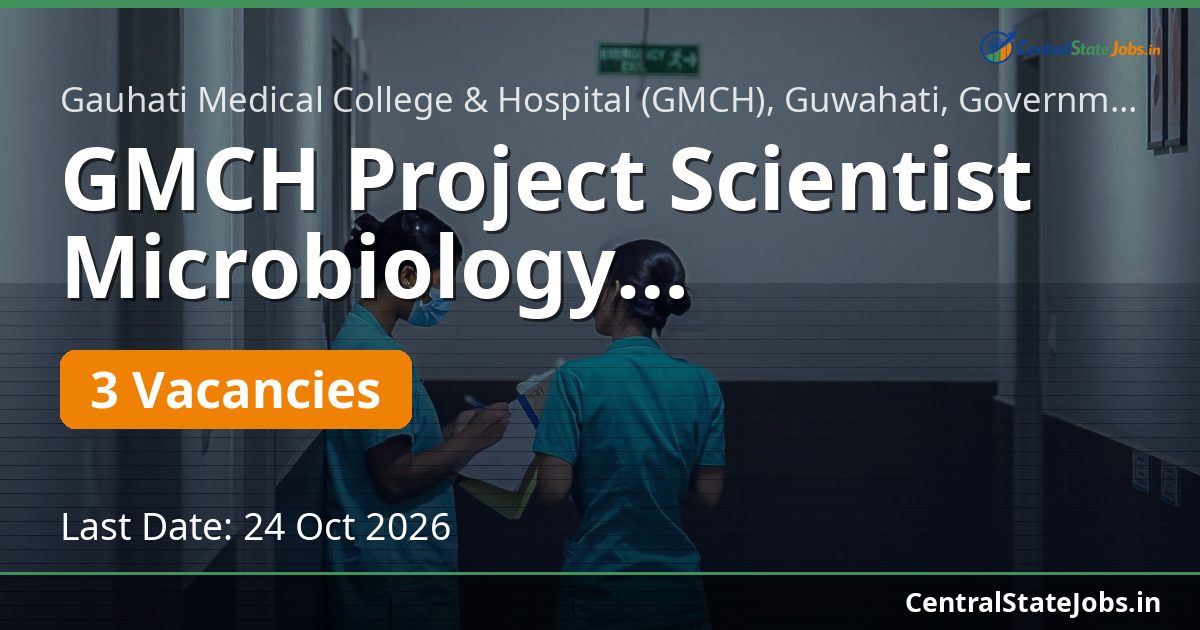 GMCH Project Scientist Microbiology Recruitment 2026
