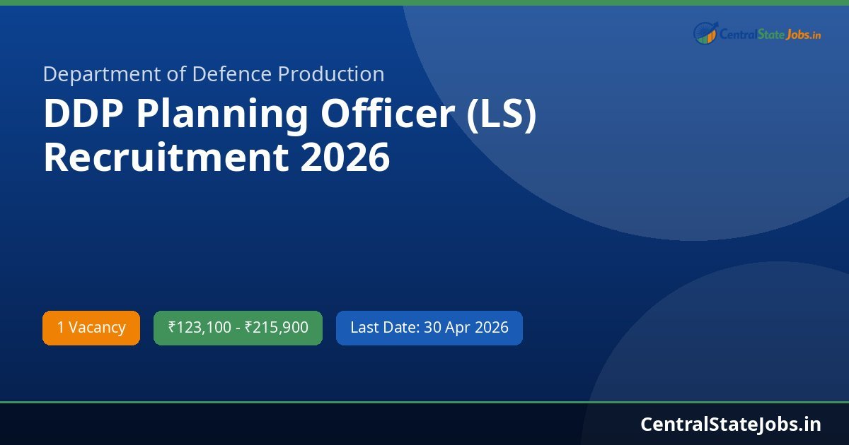 DDP Planning Officer (LS) Recruitment 2026