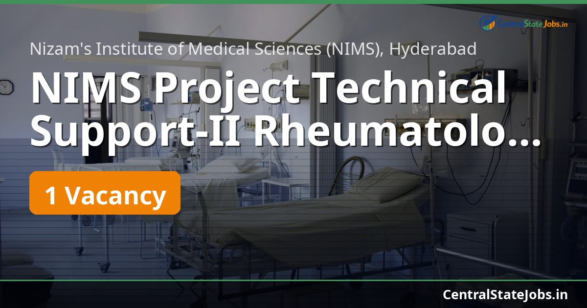 NIMS Project Technical Support-II Rheumatology 2026