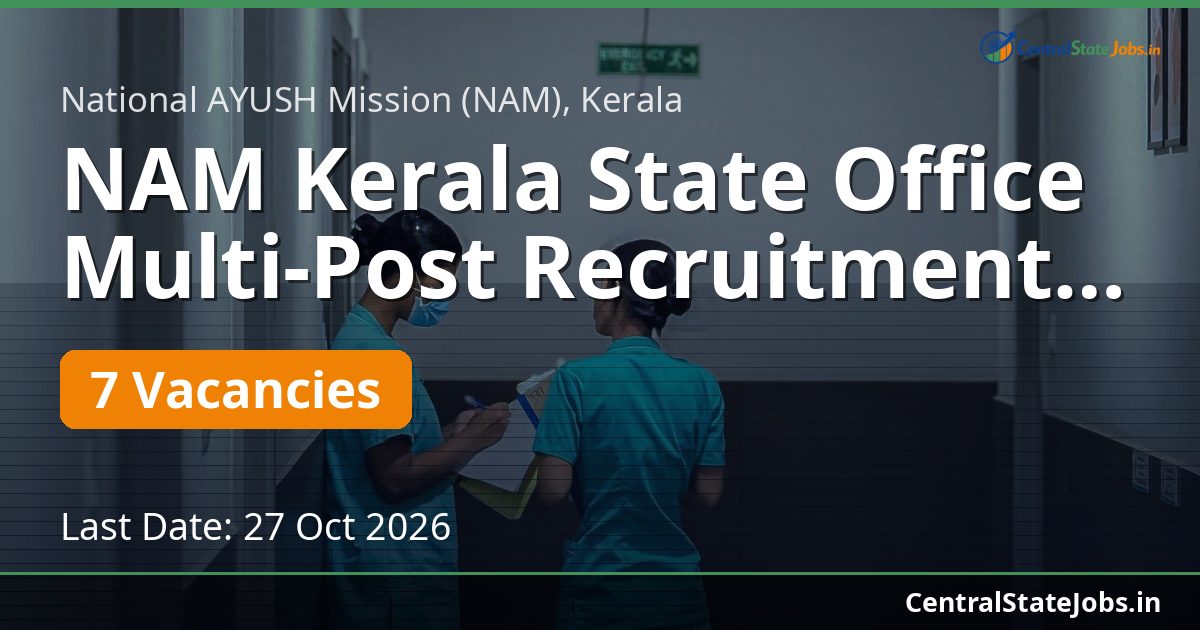 NAM Kerala State Office Multi-Post Recruitment 2026