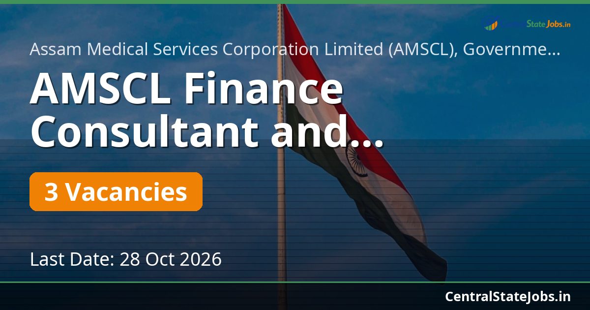 AMSCL Finance Consultant and Procurement Expert 2026