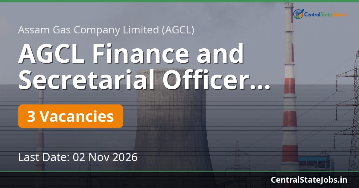 AGCL Finance and Secretarial Officer Recruitment 2026
