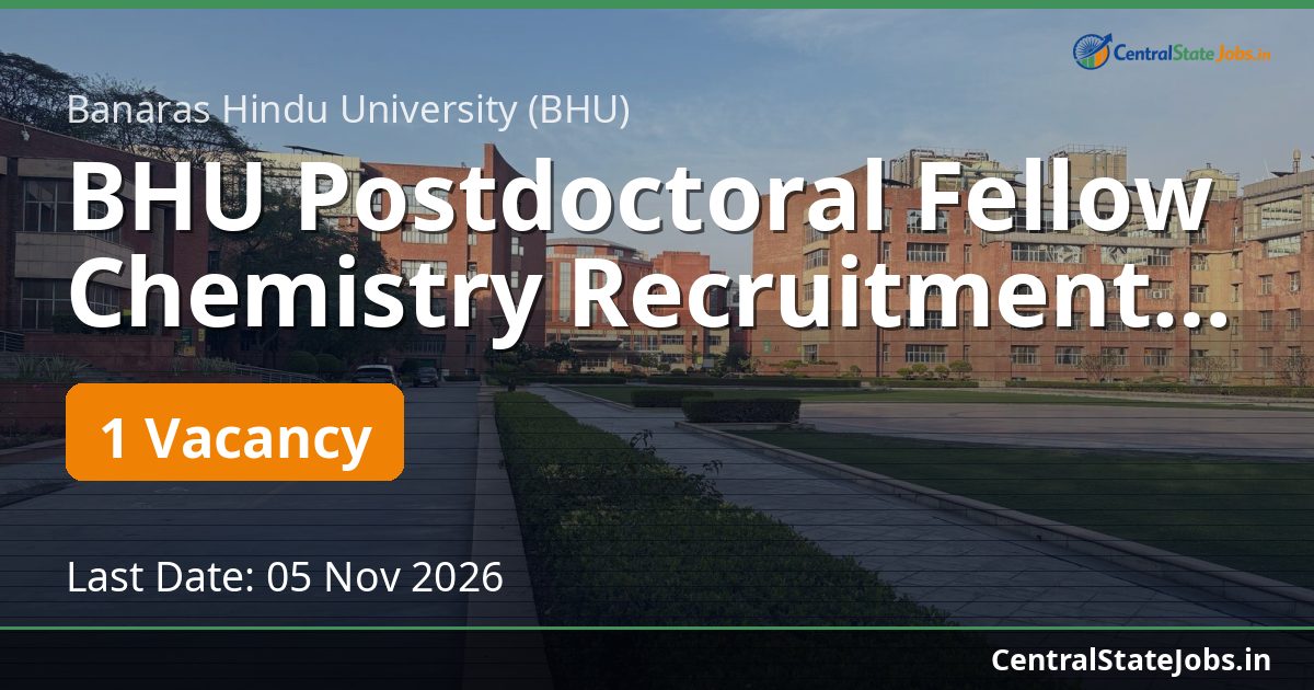 BHU Postdoctoral Fellow Chemistry Recruitment 2026