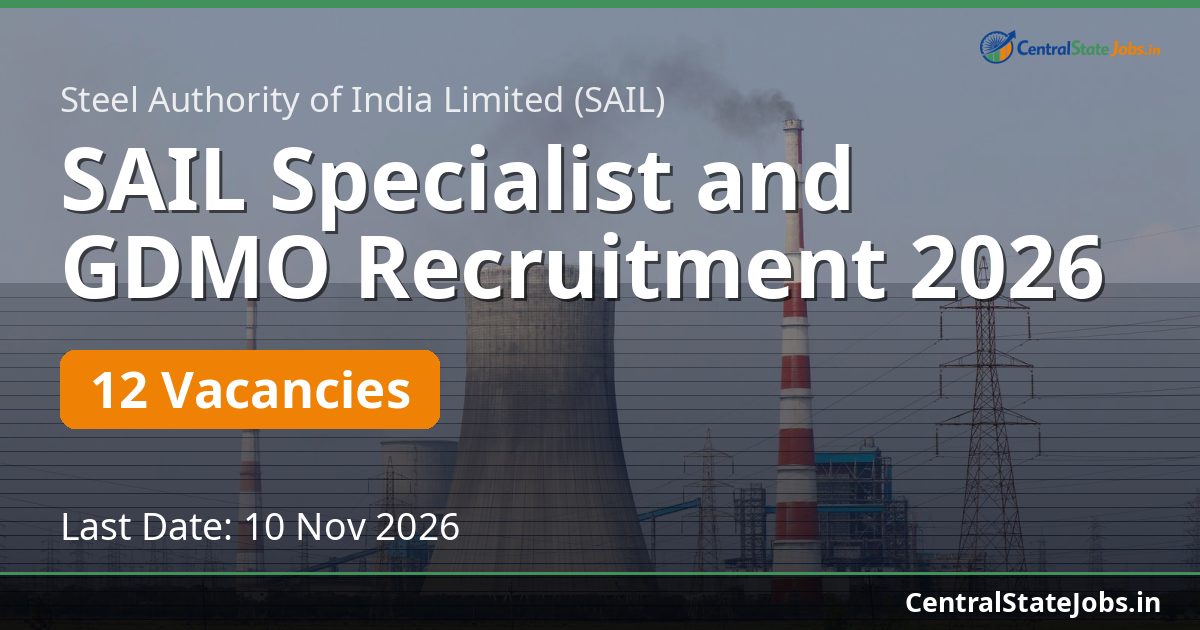 SAIL Specialist and GDMO Recruitment 2026