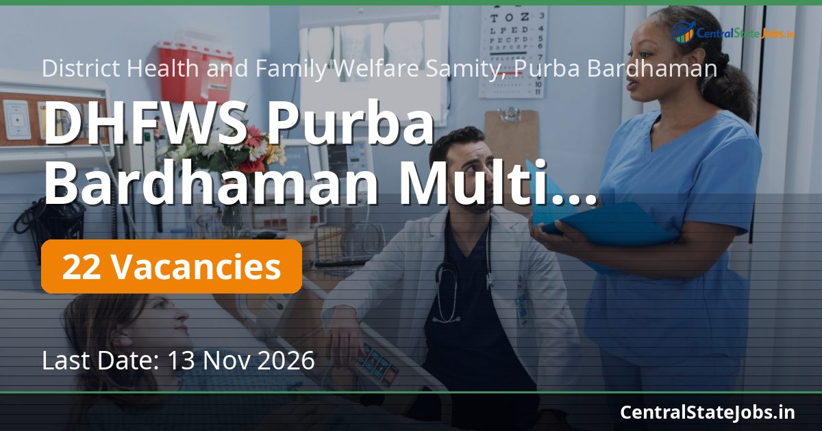 DHFWS Purba Bardhaman Multi Rehabilitation Worker 2026