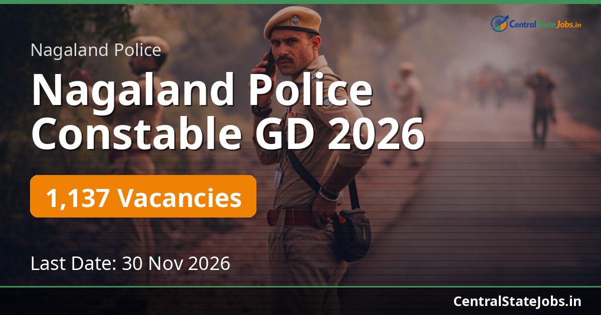 Nagaland Police Constable GD 2026 — 1137 Vacancies
