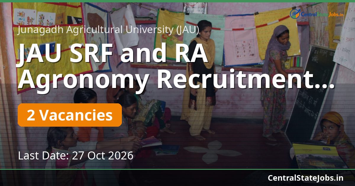 JAU SRF and RA Agronomy Recruitment 2026