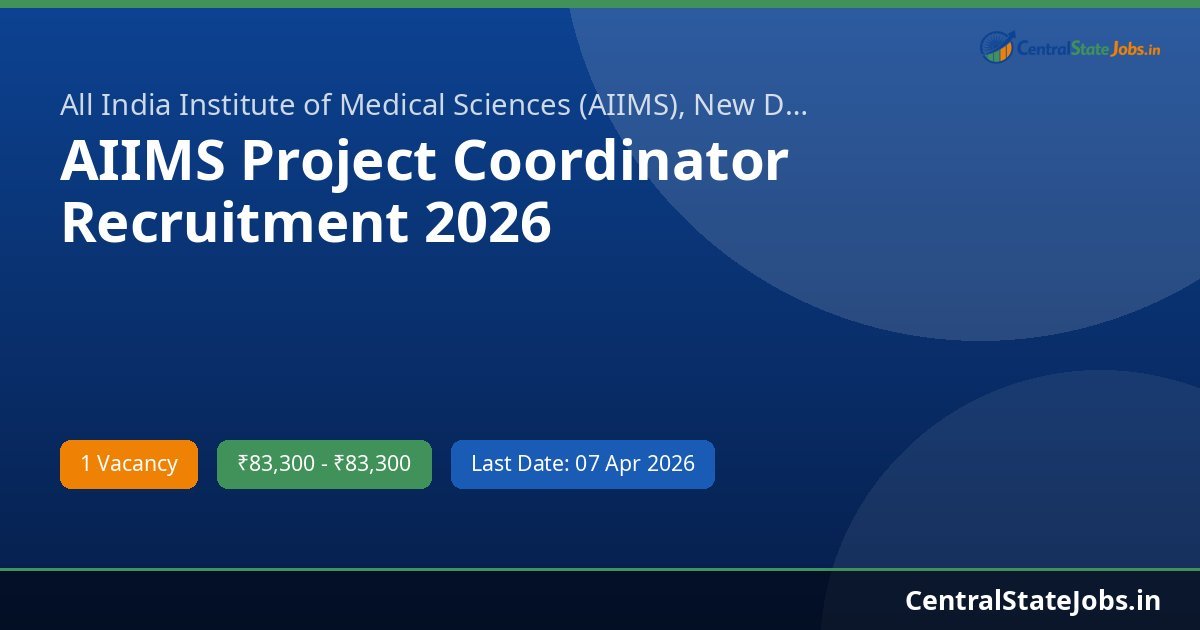 AIIMS Project Coordinator Recruitment 2026