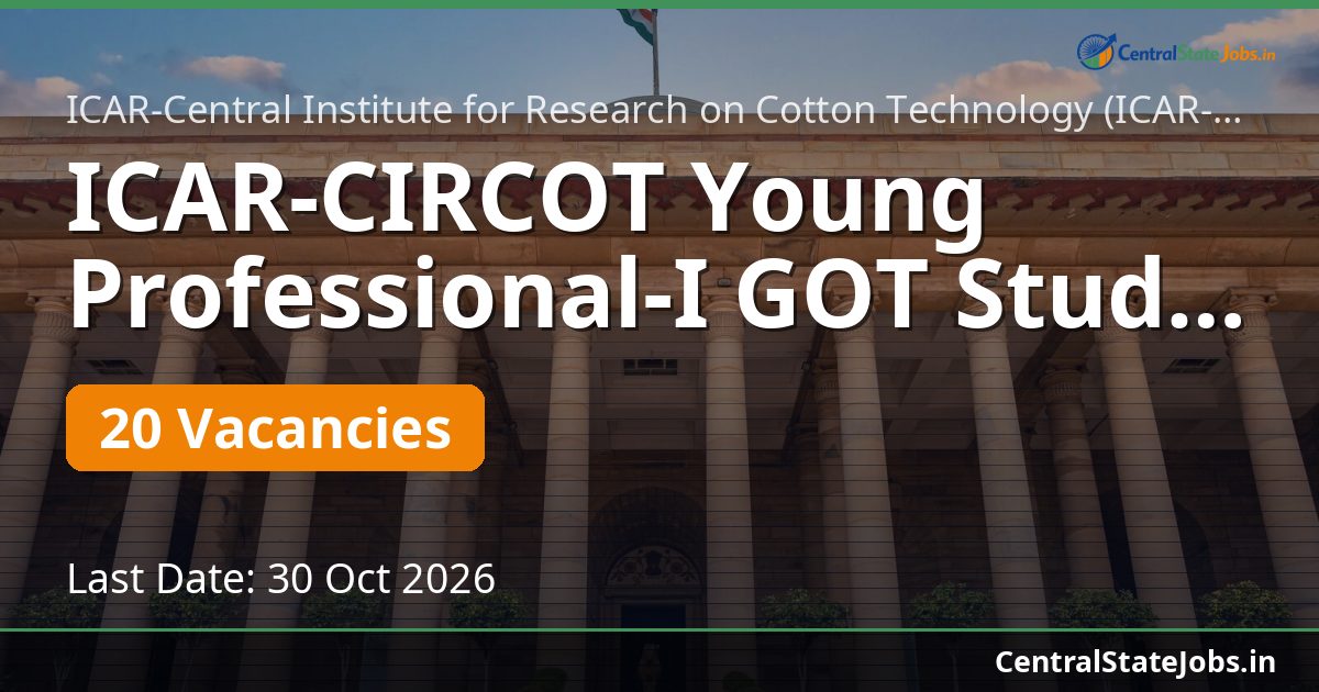ICAR-CIRCOT Young Professional-I GOT Study 2026