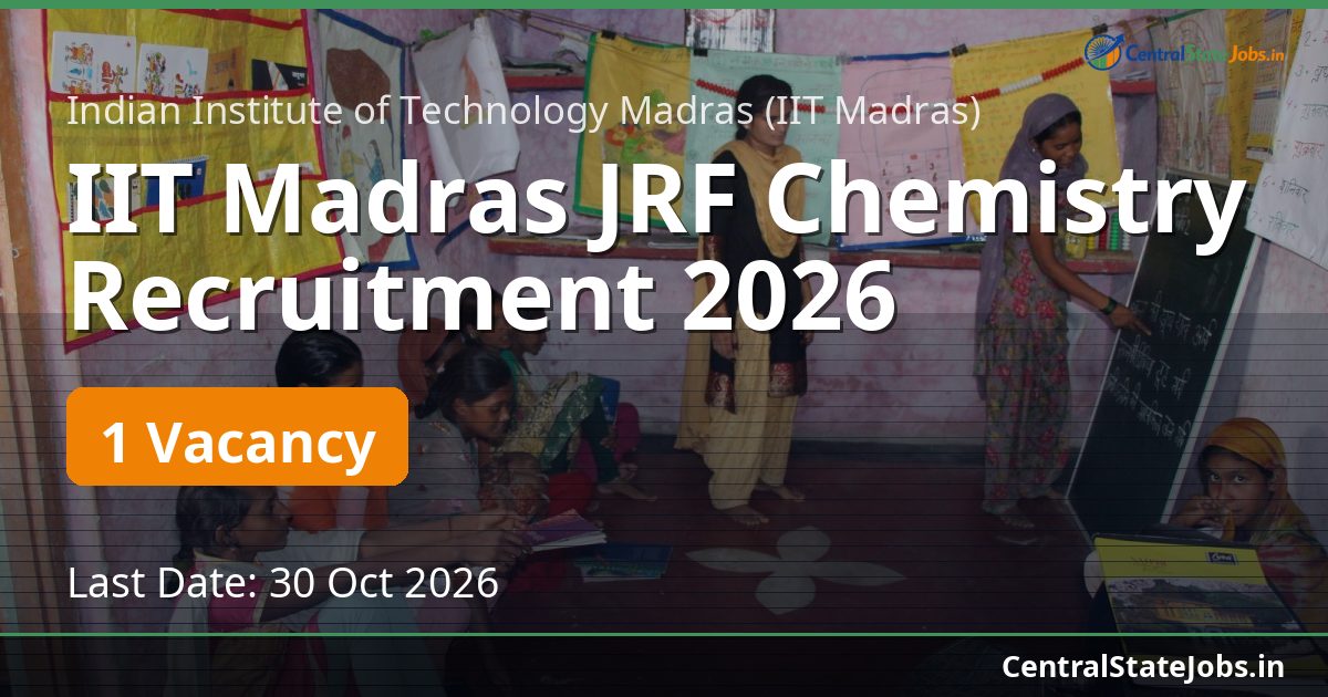 IIT Madras JRF Chemistry Recruitment 2026