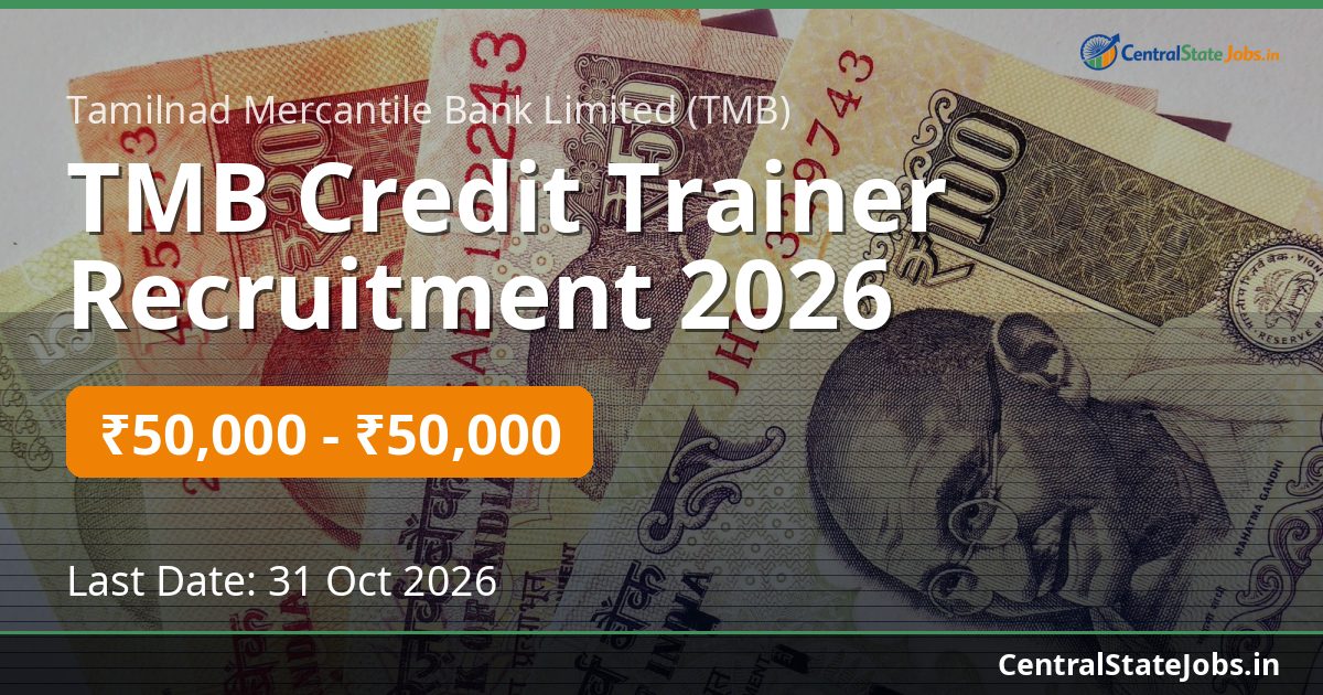 TMB Credit Trainer Recruitment 2026