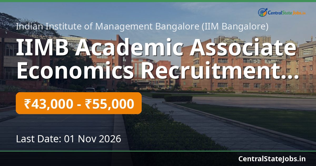 IIMB Academic Associate Economics Recruitment 2026