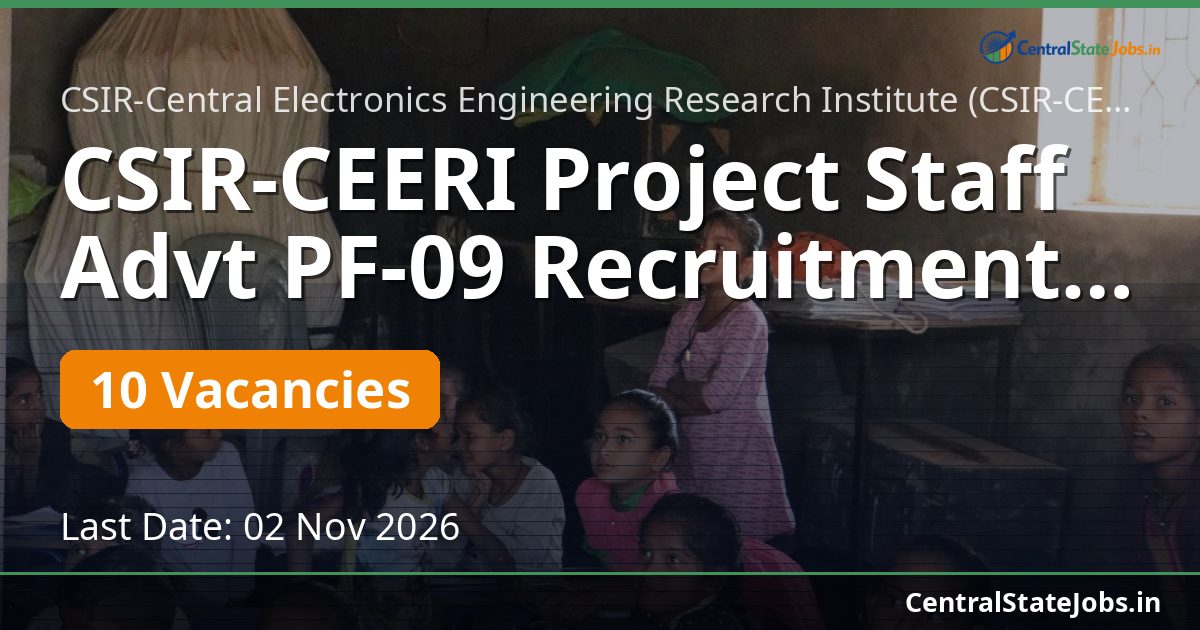 CSIR-CEERI Project Staff Advt PF-09 Recruitment 2026