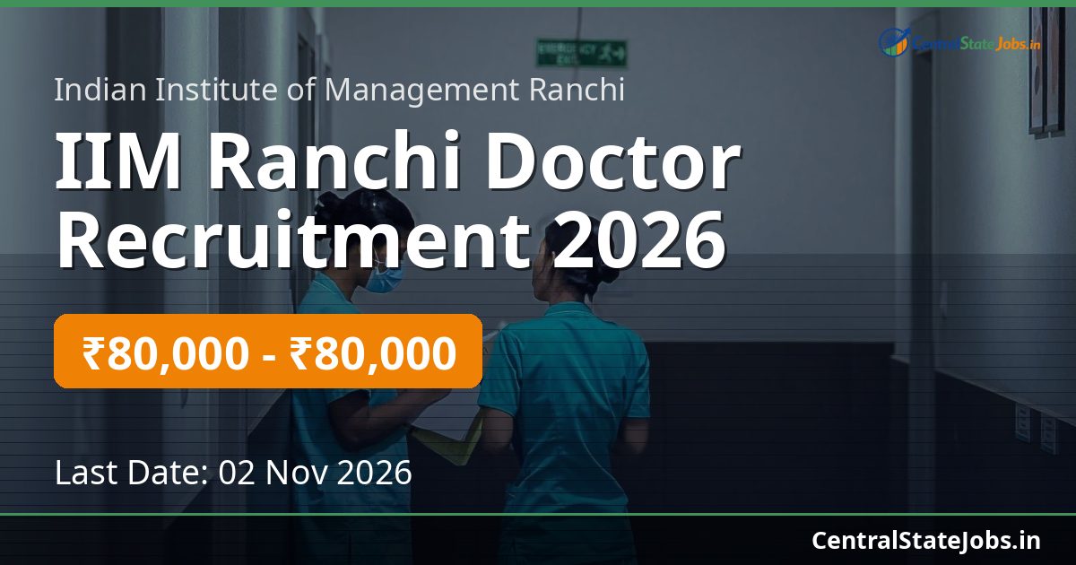 IIM Ranchi Doctor Recruitment 2026