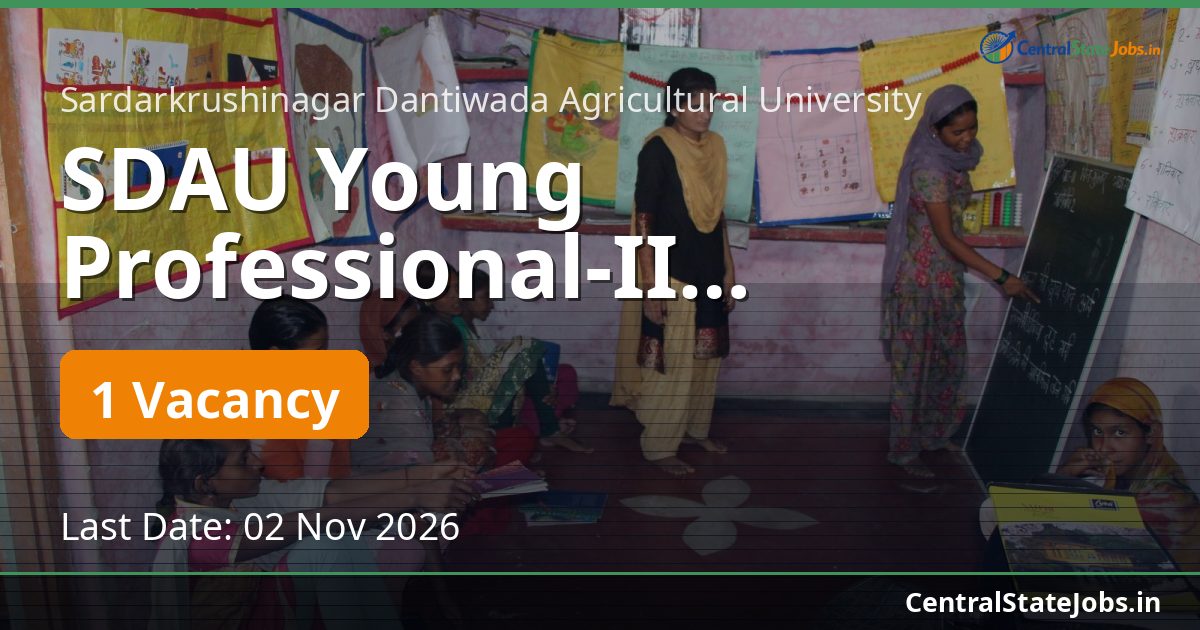 SDAU Young Professional-II Agribusiness Recruitment 2026