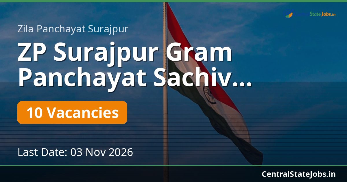 ZP Surajpur Gram Panchayat Sachiv Recruitment 2026