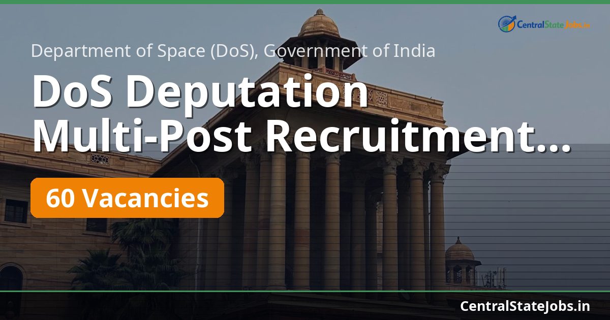 DoS Deputation Multi-Post Recruitment 2026 — 60 Vacancies