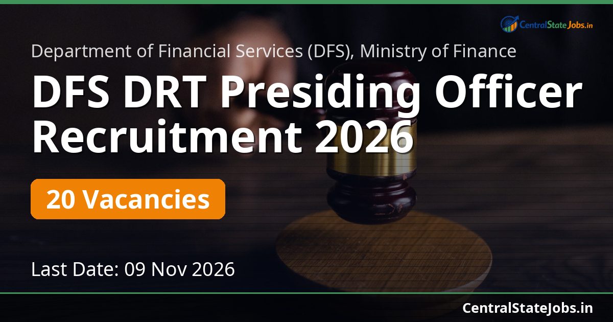 DFS DRT Presiding Officer Recruitment 2026