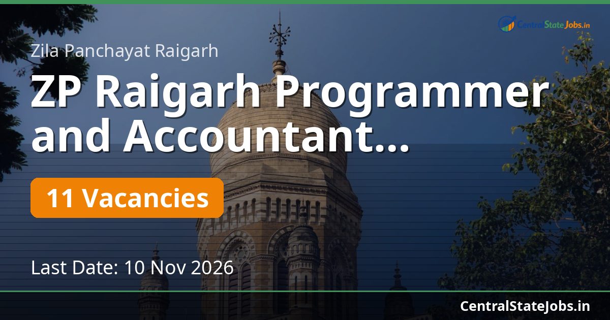 ZP Raigarh Programmer and Accountant Recruitment 2026